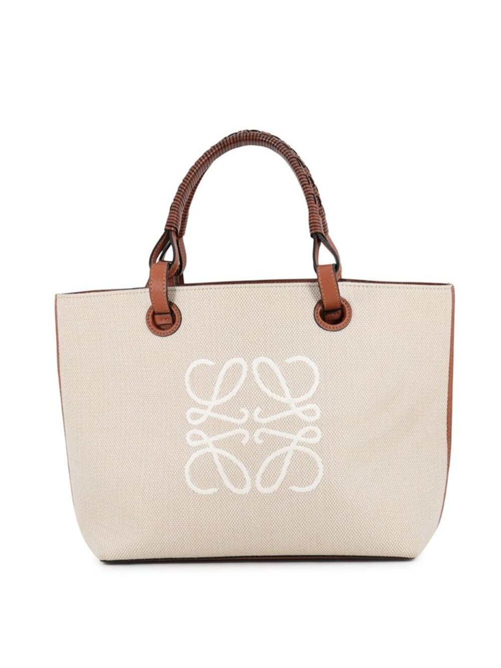 Loewe Tote Anagram Small Canvas Leather 2-Way Shoulder Bag